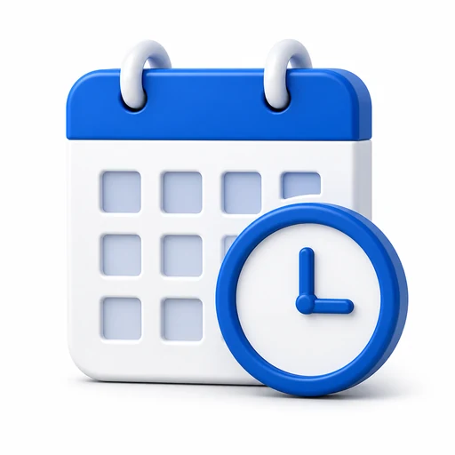 Calendar and clock representing seven-day clinic hours